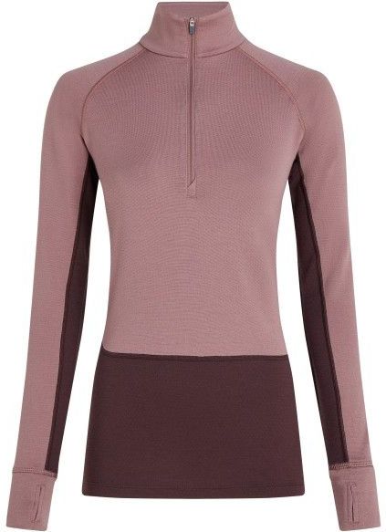 Icebreaker - Merino 260 Zoneknit L/S Half Zip - Merinotrui - Bruin/Roze