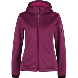 CMP Womens Jacket Zip Hood Melange Softshell Softshelljack (Dames |purper |waterdicht)