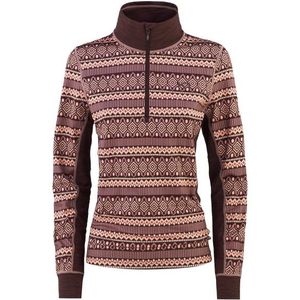 Kari Traa Womens Lune Halfzip Synthetisch ondergoed (Dames |bruin)