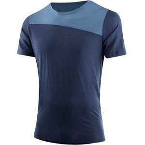 Löffler Blockshirt Merino-Tencel Merinoshirt (Heren |blauw)