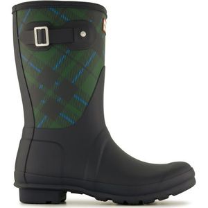 Hunter Boots Womens Original Short Tartan Printed Rubberlaarzen (Dames |zwart |waterdicht)