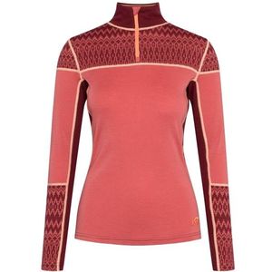 Kari Traa Womens Sara Half Zip Merino-ondergoed (Dames |rood)