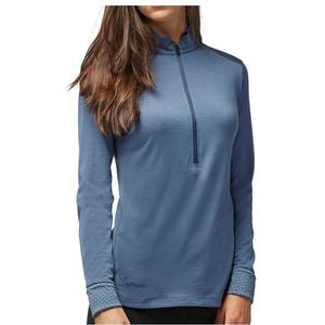 LaMunt Womens Alexandra L/S Zip Tee Merinolongsleeve (Dames |blauw)