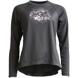 Zimtstern Womens Braapz Shirt Print L/S Fietsshirt (Dames |grijs/zwart)
