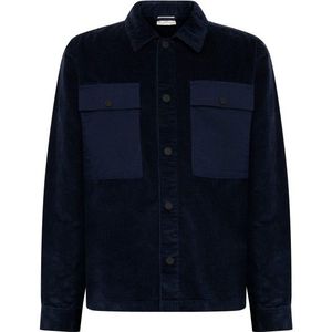 KnowledgeCotton Apparel - 8-Wales Corduroy Overshirt - Zwart/Blauw - Overhemd