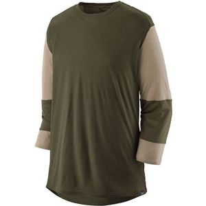 Patagonia Merino 3/4 Sleeve Bike Jersey Fietsshirt (Heren |olijfgroen)