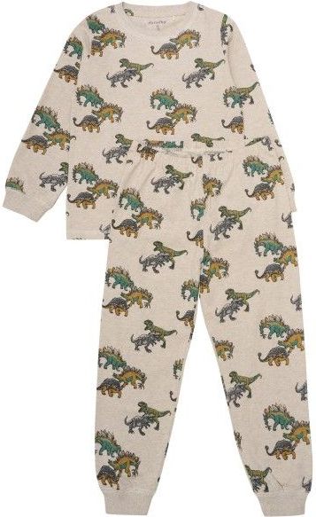 Minymo - Kids Pyjamas L/S Set AOP No 134066 - Pyjama - Beige