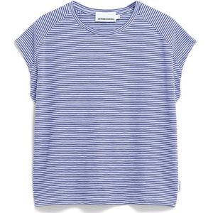 ARMEDANGELS - ONELIAA - Shirt - Blauw/Wit - Gestreept - Kwartmouw