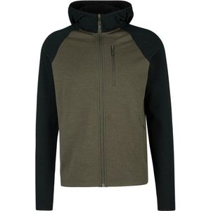 Stoic MerinoFleece335 KuolpaSt II Zip Hoody Merinohoodie (Heren |zwart/olijfgroen)
