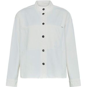 KnowledgeCotton Apparel Womens Loose Stand Collar Heavy Blouse (Dames |grijs)