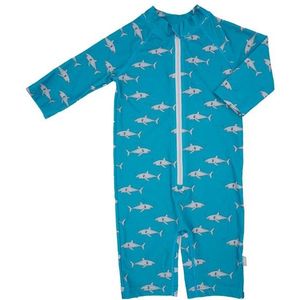 maximo - Kid's Mini Overall 3/4 Arm - Turkoois/Blauw - Badestoff Print Lycra