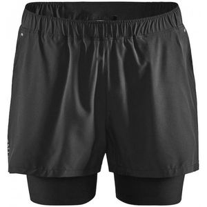 Craft ADV Essence 2-in-1 Stretch Shorts Hardloopshort (Heren |zwart/grijs)