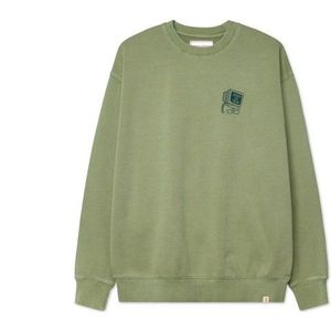 Revolution Loose Crewneck Trui (Heren |olijfgroen)
