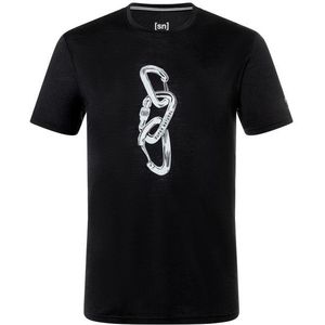 super.natural - Carabineri Tee - Merinoshirt - Zwart - 50% Wol 50% Polyester