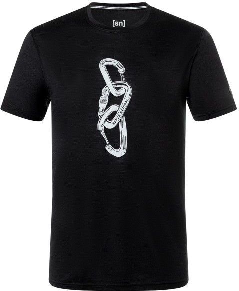 super.natural - Carabineri Tee - Merinoshirt - Zwart - 50% Wol 50% Polyester
