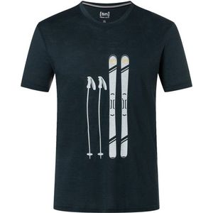 supernatural Skiing Gear Tee Merinoshirt (Heren |zwart/blauw)