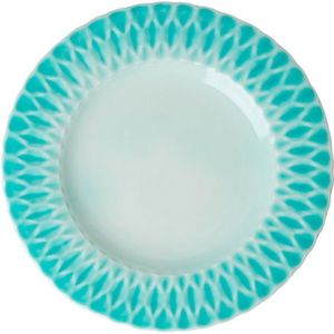 Rice Ceramic Dinner Plate Bord (turkoois/grijs)