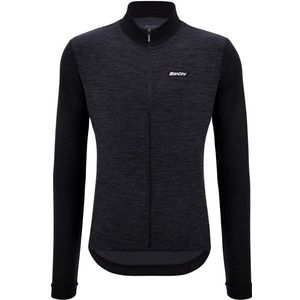 Santini - Pure Block Colour - Fietsshirt - Zwart - Thermisch