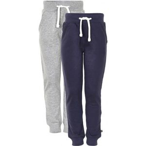 Minymo Kids Basic 36 -Sweat Pant (2-pack) (Kinderen |blauw/grijs)