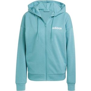 adidas - Essentials Linear Full Zip Hoodie - Turkoois - Katoenmix