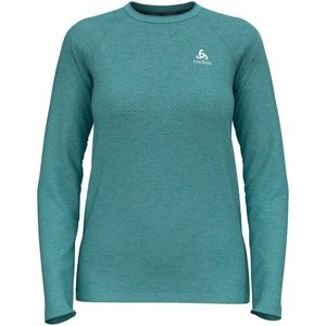 Odlo Womens T-Shirt Crew Neck L/S Essential Seamless Sportshirt (Dames |turkoois)