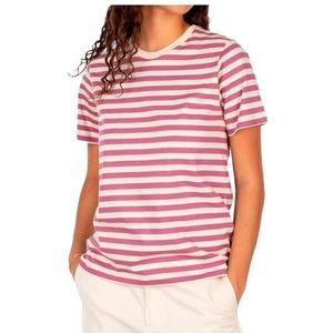 Iriedaily Womens Stripe Basic Tee T-shirt (Dames |roze)