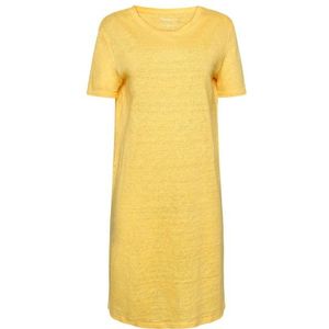 KnowledgeCotton Apparel Womens Linen S/S T-Shirt Dress Jurk (Dames |geel)