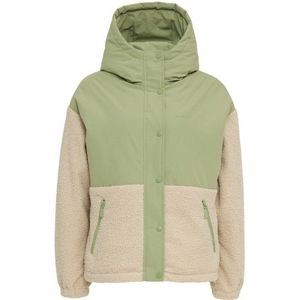 Mazine Womens Fabric Blocking Jacket Winterjack (Dames |beige/olijfgroen)