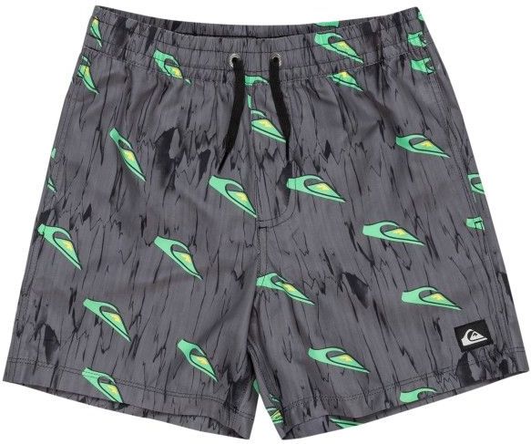 QUIKSILVER - Zwemshort - Bedrukt Zwart/Groen - 100% Gerecycled Polyester