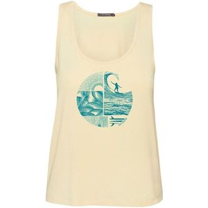 GreenBomb Womens Nature Surf Circle Steep Tops Top (Dames |beige)