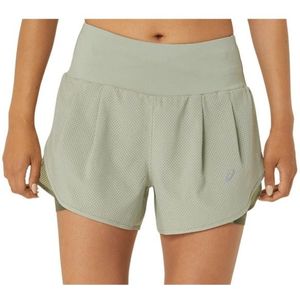 Asics Womens Road 2-in-1 3,5 Short Hardloopshort (Dames |grijs)