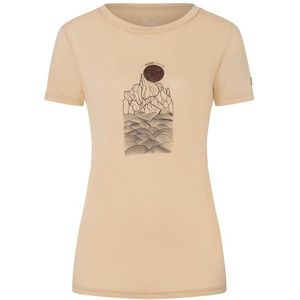 supernatural Womens Preikestolen Cliffs Tee Merinoshirt (Dames |beige)