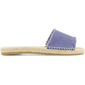 Espadrij Womens Plage Linen Sandalen (Dames |beige/purper)