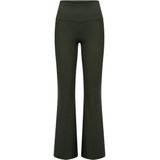 Hey Honey Womens High-Waist Leggings Flared Always Dressed Trainingsbroek (Dames |olijfgroen)