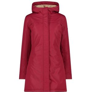 CMP Womens Parka Fix Hood Taslan Polyester Lange jas (Dames |rood |waterdicht)