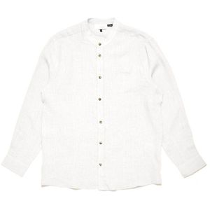Mazine Stand Collar Linen Shirt Overhemd (Heren |wit)