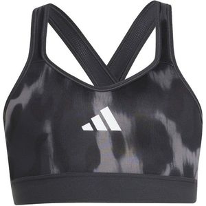 adidas - MAR Powerreact - Sportbeha - Grijs - Stretch, 89% Polyester, 11% Elastaan