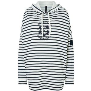 supernatural Womens Feel Good Stripe Hibiskus Bio Hoodie Hoodie (Dames |grijs/wit)