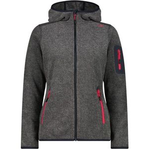 CMP Womens Jacket Fix Hood Jacquard Knitted Stripes Fleecevest (Dames |grijs)