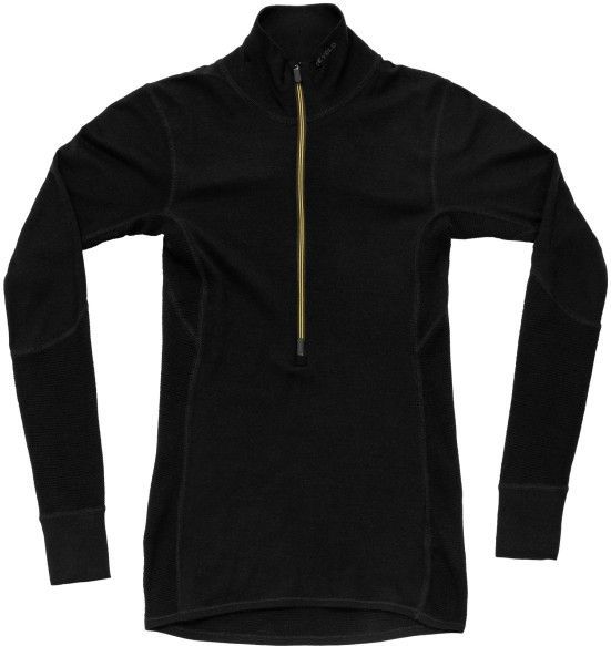 Devold Womens Wool Mesh 190 Zip Neck Merino-ondergoed (Dames |zwart)