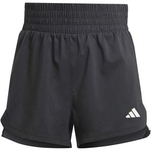 adidas Womens Pacer Woven High Rise Short Short (Dames |grijs/zwart)