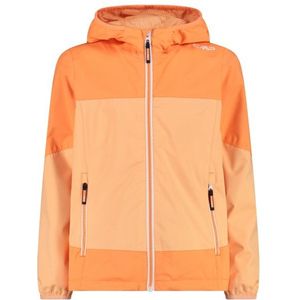 CMP Girls Jacket Fix Hood Ripstop Regenjas (Kinderen |oranje/beige |waterdicht)