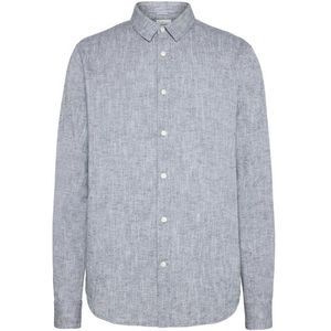KnowledgeCotton Apparel Regular Fit Structured Shirt Overhemd (Heren |grijs)