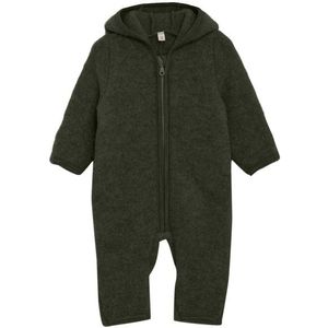Huttelihut Kids Pram Suit Bear Ears Wool Fleece Overall (Kinderen |olijfgroen)