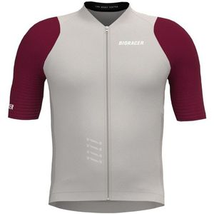 Bioracer - Icon Kids - Fietsshirt - Warm Grey Bordeaux - Korte Mouw