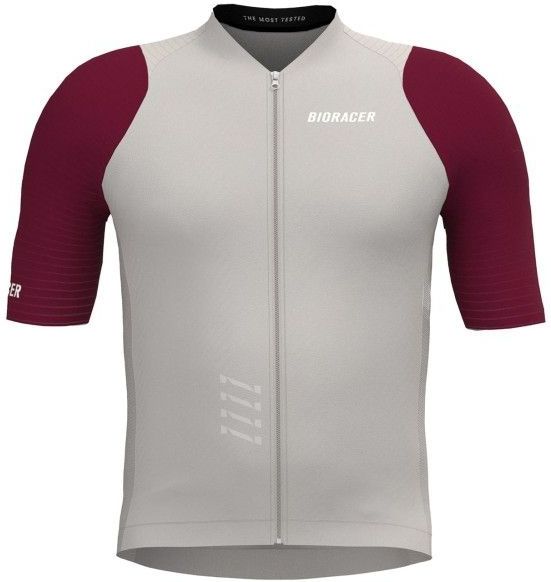 Bioracer - Icon Kids - Fietsshirt - Warm Grey Bordeaux - Korte Mouw