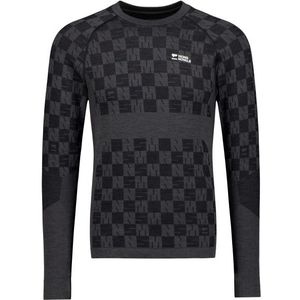 Mons Royale - Ascender Merino Seamless L/S - Merino-ondergoed - Zwart/Grijs