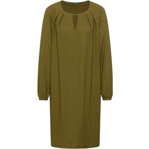 Tranquillo Womens Lockeres Ecovero-Kleid Jurk (Dames |olijfgroen)