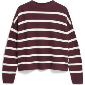 ARMEDANGELS Trui 'MERINAA'  bordeaux / wit
