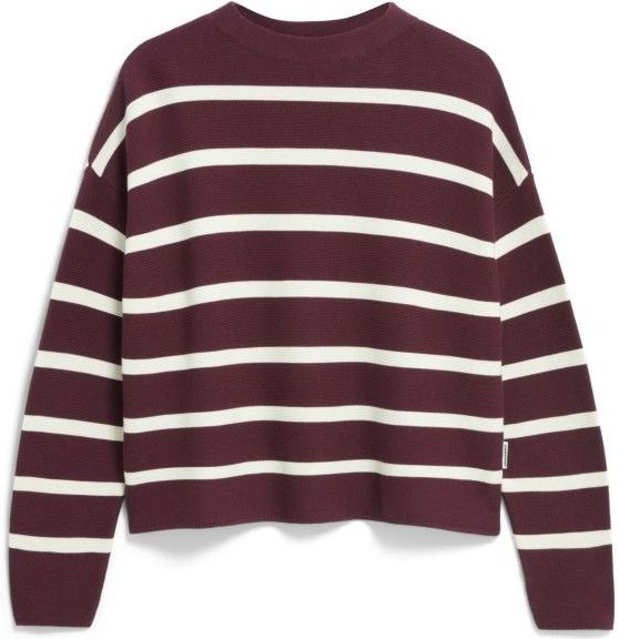 ARMEDANGELS Trui 'MERINAA'  bordeaux / wit